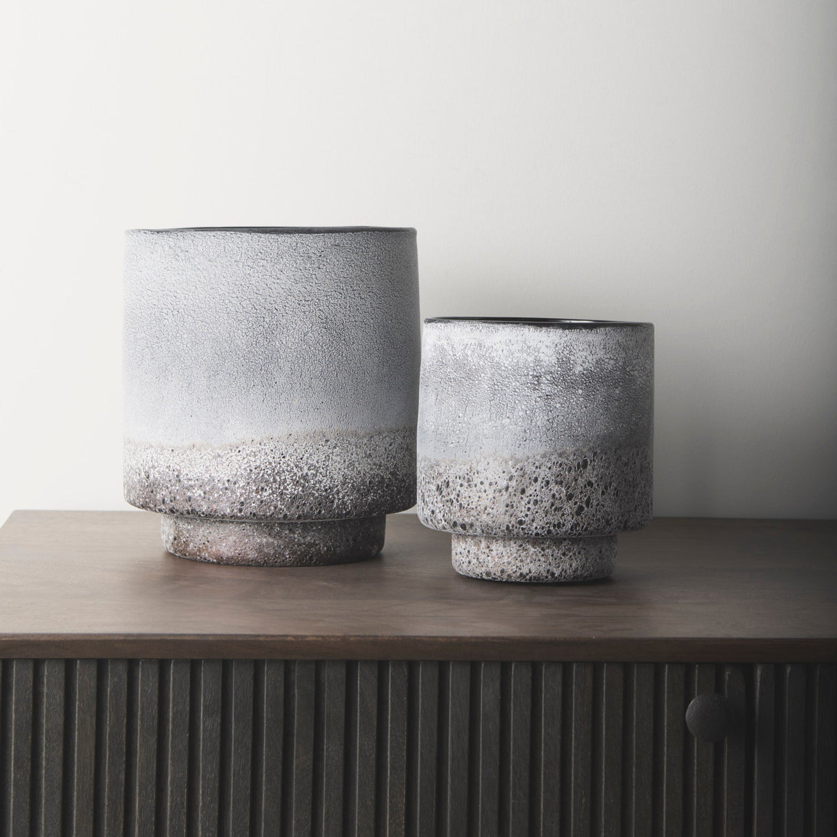 Squally Black/Brown Glass Ombre Textured Small Vase by Mercana at Eve Furniture