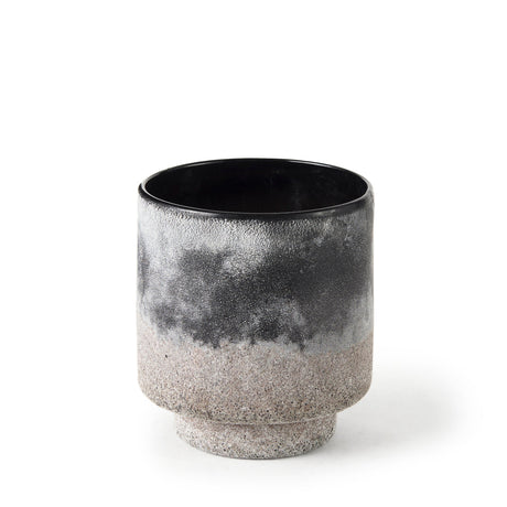 Squally Black/Brown Glass Ombre Textured Small Vase by Mercana at Eve Furniture