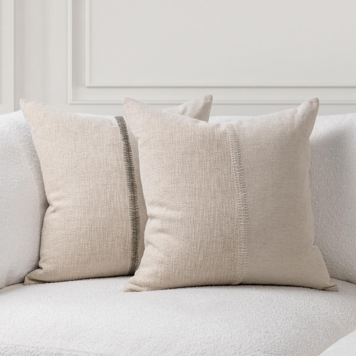 SR Nisha Natural/Ivory 22x22 Throw Pillow (Set of 2) by Classic Home at Eve Furniture