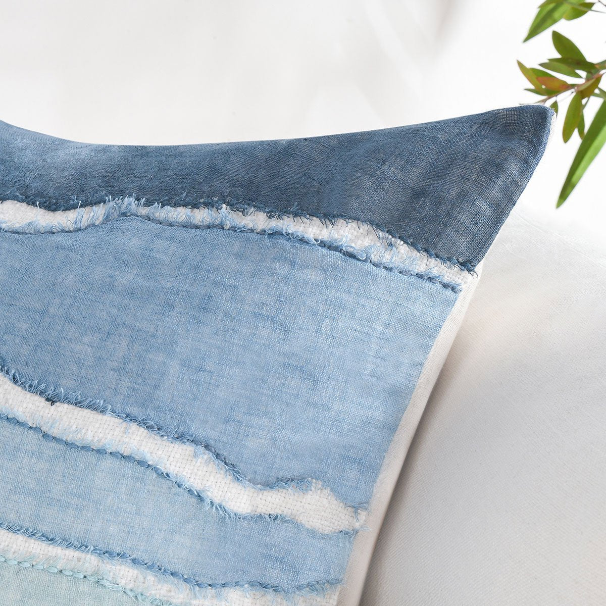 ST Bikram Capri Blue Multi 22x22 Throw Pillow (Set of 2) by Classic Home at Eve Furniture