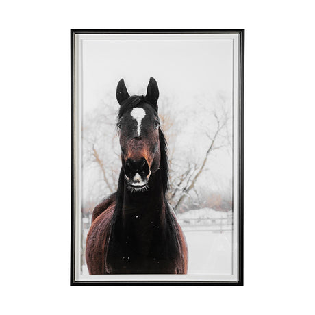 Stable Brown Horse by Chelsea Victoria Hand Embellished Textured Framed Photo Art Print Matted unde by Mercana at Eve Furniture