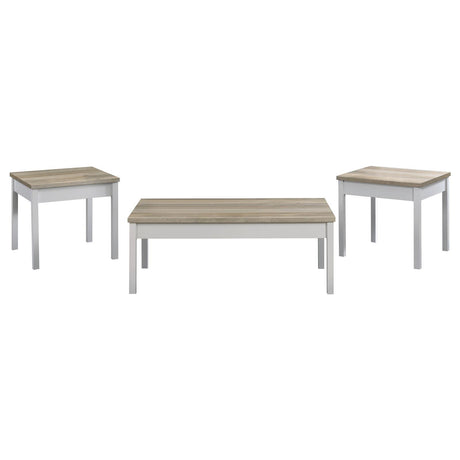 Stacie Antique Pine and White 3-piece Composite Wood Coffee Table Set by Coaster at Eve Furniture
