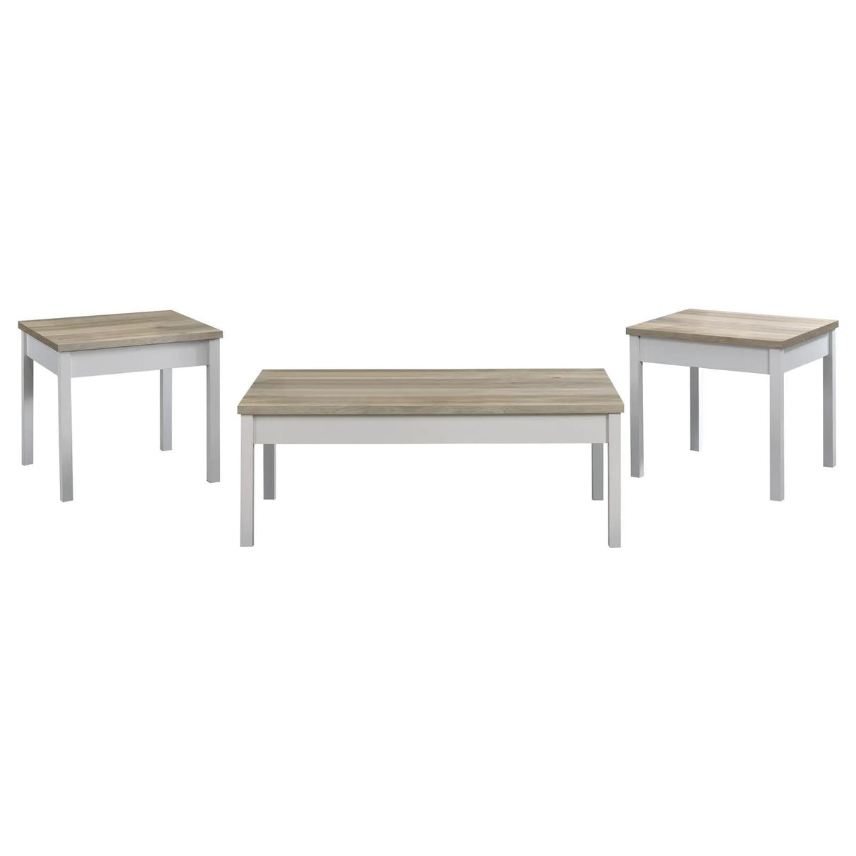 Stacie Antique Pine and White 3-piece Composite Wood Coffee Table Set by Coaster at Eve Furniture