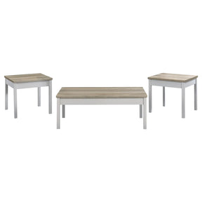 Stacie Antique Pine and White 3-piece Composite Wood Coffee Table Set by Coaster at Eve Furniture