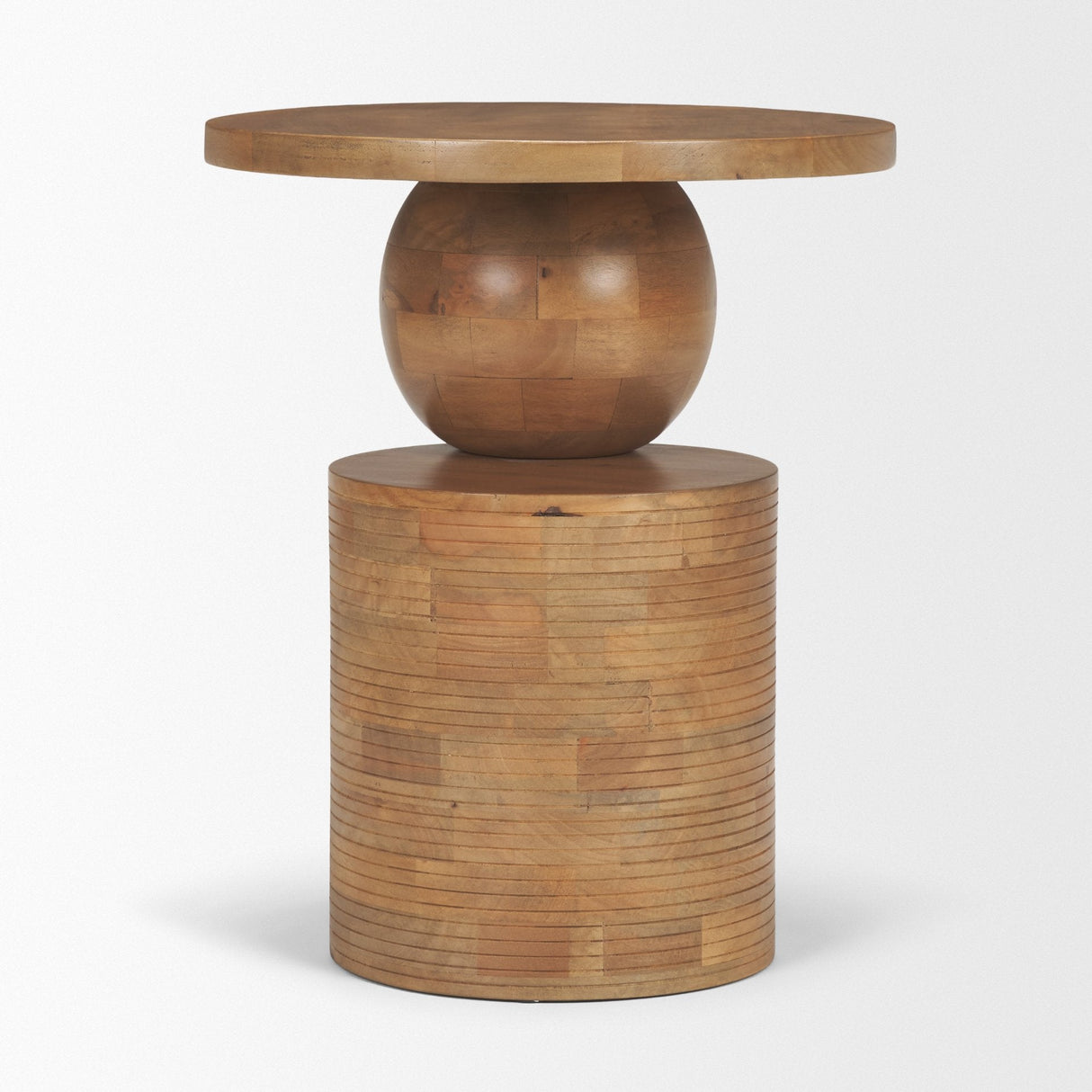 Stack Light Brown Wood Geometric Accent Table by Mercana at Eve Furniture
