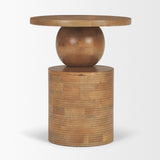 Stack Light Brown Wood Geometric Accent Table by Mercana at Eve Furniture