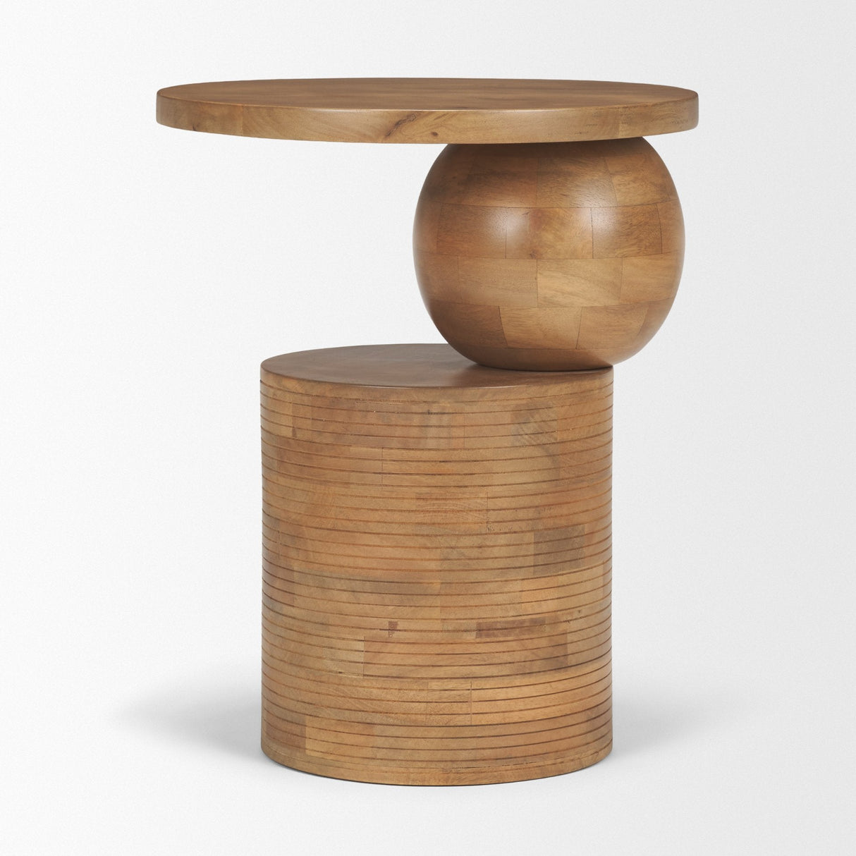 Stack Light Brown Wood Geometric Accent Table by Mercana at Eve Furniture