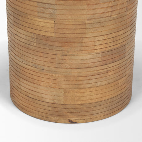 Stack Light Brown Wood Geometric Accent Table by Mercana at Eve Furniture