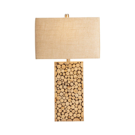 Stacked Wood Brown/Cream Table Lamp (Set of 2) by Crestview at Eve Furniture