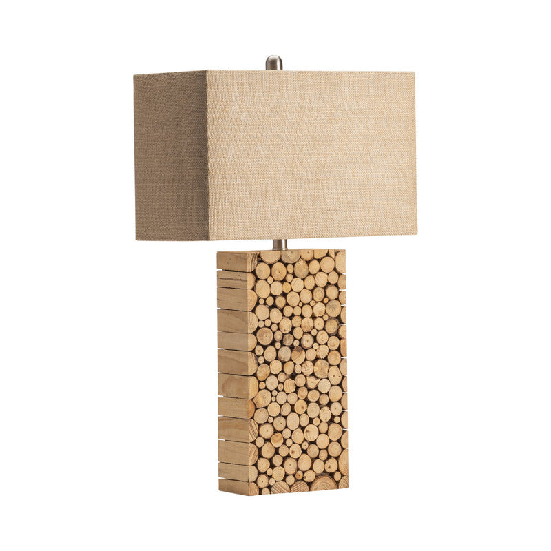 Stacked Wood Brown/Cream Table Lamp (Set of 2) by Crestview at Eve Furniture