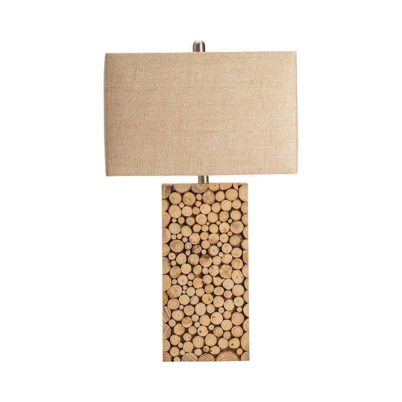 Stacked Wood Brown/Cream Table Lamp (Set of 2) by Crestview at Eve Furniture