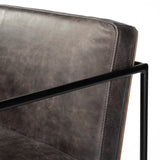 Stamford 36" Total Height Black Leather Seat w/ Wood Back, Metal Frame Counter Stool by Mercana at Eve Furniture
