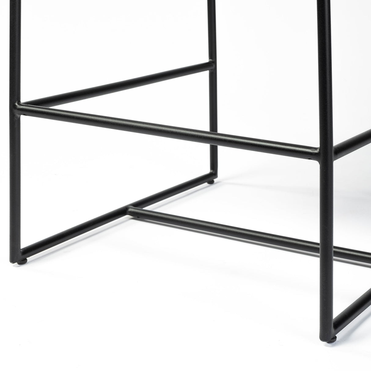 Stamford 36" Total Height Black Leather Seat w/ Wood Back, Metal Frame Counter Stool by Mercana at Eve Furniture