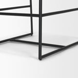 Stamford 36" Total Height Charcoal-Brown Leather Seat w/ Wood Back Metal Counter Stool by Mercana at Eve Furniture