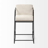 Stamford 36" Total Height Light Beige Upholstered Seat w/ Wood Back, Metal Frame Counter Stool by Mercana at Eve Furniture