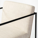 Stamford 40" Total Height Light Beige Upholstered Seat w/ Wood Back, Metal Frame Bar Stool by Mercana at Eve Furniture