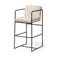Stamford 40" Total Height Light Beige Upholstered Seat w/ Wood Back, Metal Frame Bar Stool by Mercana at Eve Furniture