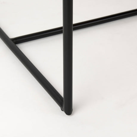 Stamford Beige Upholstered Seat w/ Wood Back, Black Metal Frame Dining Chair by Mercana at Eve Furniture