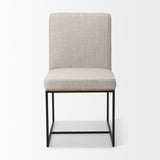 Stamford Beige Upholstered Seat w/ Wood Back, Black Metal Frame Dining Chair by Mercana at Eve Furniture