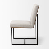 Stamford Beige Upholstered Seat w/ Wood Back, Black Metal Frame Dining Chair by Mercana at Eve Furniture