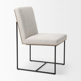 Stamford Beige Upholstered Seat w/ Wood Back, Black Metal Frame Dining Chair by Mercana at Eve Furniture