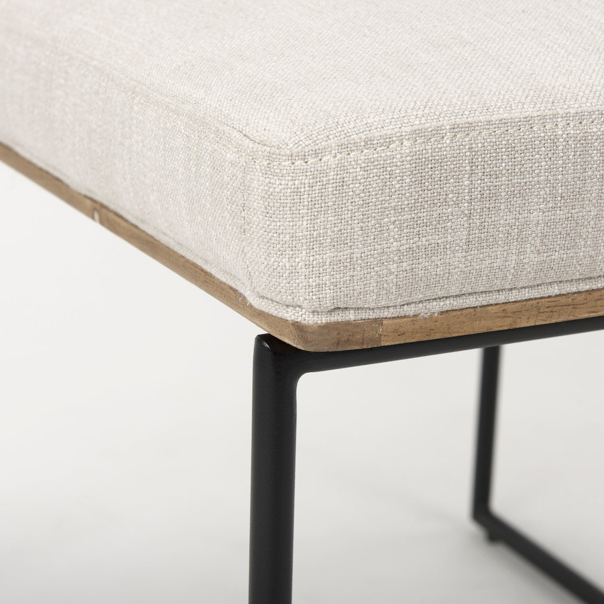 Stamford Beige Upholstered Seat w/ Wood Back, Black Metal Frame Dining Chair by Mercana at Eve Furniture