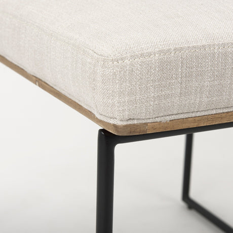 Stamford Beige Upholstered Seat w/ Wood Back, Black Metal Frame Dining Chair by Mercana at Eve Furniture