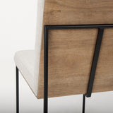 Stamford Beige Upholstered Seat w/ Wood Back, Black Metal Frame Dining Chair by Mercana at Eve Furniture