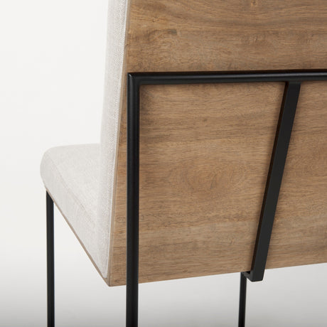Stamford Beige Upholstered Seat w/ Wood Back, Black Metal Frame Dining Chair by Mercana at Eve Furniture