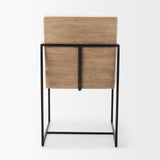 Stamford Beige Upholstered Seat w/ Wood Back, Black Metal Frame Dining Chair w/ Arms by Mercana at Eve Furniture