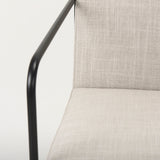 Stamford Beige Upholstered Seat w/ Wood Back, Black Metal Frame Dining Chair w/ Arms by Mercana at Eve Furniture