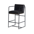 Stamford 36" Total Height Black Leather Seat w/ Wood Back Metal Counter Stool by Mercana at Eve Furniture