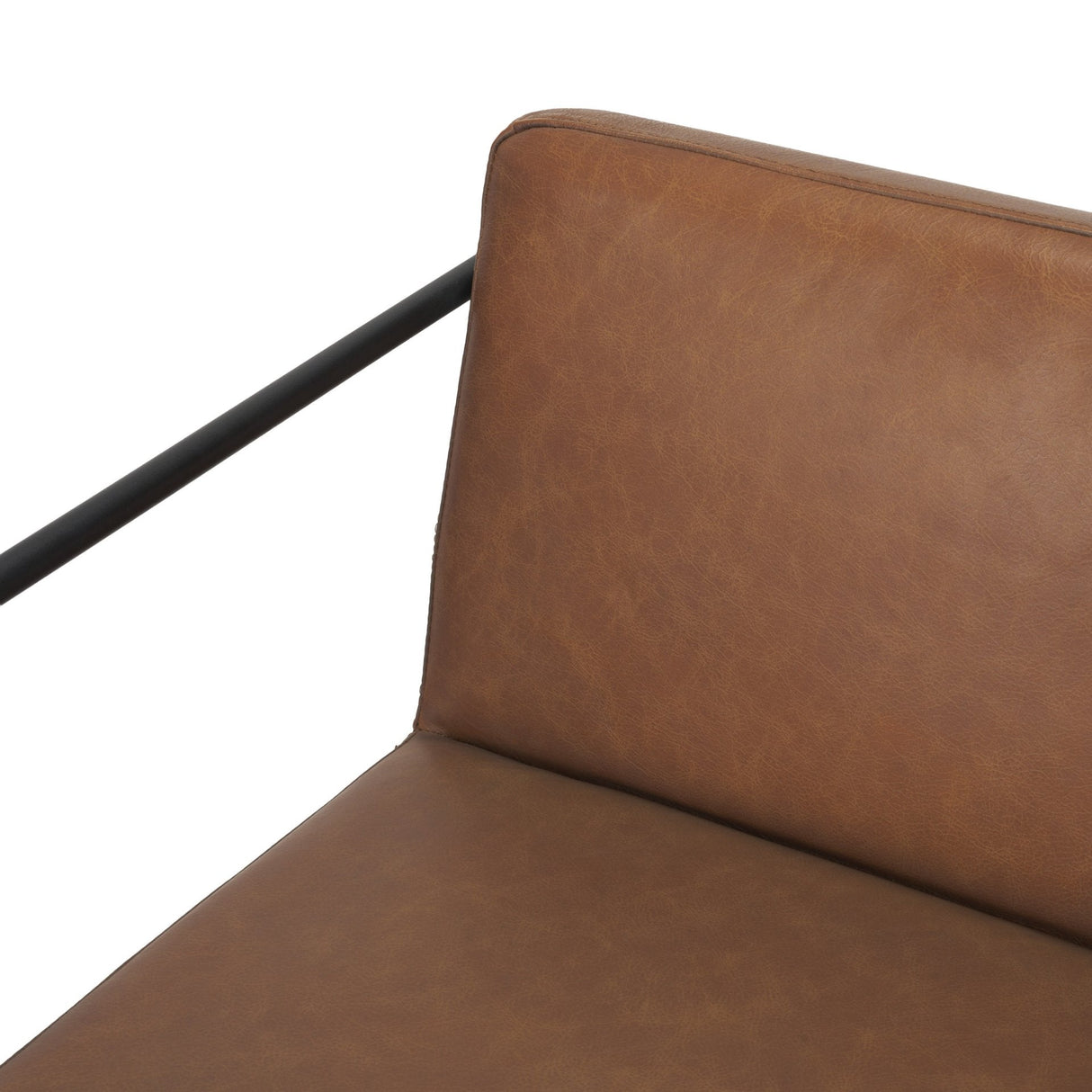 Stamford Brown Leather Seat w/ Wood Back, Metal Frame Counter Stool by Mercana at Eve Furniture