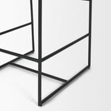 Stamford Brown Leather Seat w/ Wood Back, Metal Frame Counter Stool by Mercana at Eve Furniture