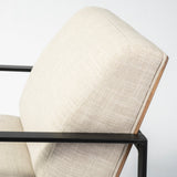 Stamford Light Beige Upholstered Seat w/ Wood Back, Metal Frame Accent Chair by Mercana at Eve Furniture