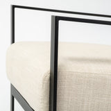 Stamford Light Beige Upholstered Seat w/ Wood Back, Metal Frame Accent Chair by Mercana at Eve Furniture