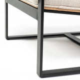 Stamford Light Beige Upholstered Seat w/ Wood Back, Metal Frame Accent Chair by Mercana at Eve Furniture