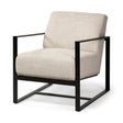 Stamford Light Beige Upholstered Seat w/ Wood Back, Metal Frame Accent Chair by Mercana at Eve Furniture