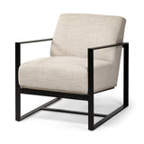 Stamford Light Beige Upholstered Seat w/ Wood Back, Metal Frame Accent Chair by Mercana at Eve Furniture