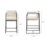 Stamford Light Beige Upholstered Seat w/ Wood Back, Metal Frame Counter Stool by Mercana at Eve Furniture