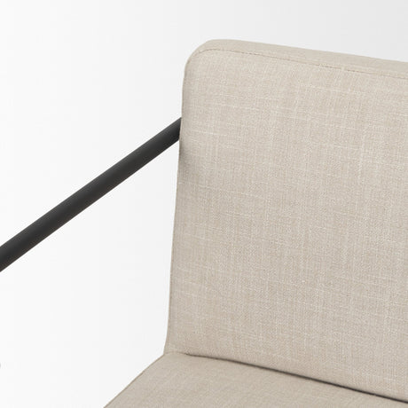 Stamford Light Beige Upholstered Seat w/ Wood Back, Metal Frame Counter Stool by Mercana at Eve Furniture