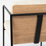 Stamford Light Beige Upholstered Seat w/ Wood Back, Metal Frame Counter Stool by Mercana at Eve Furniture