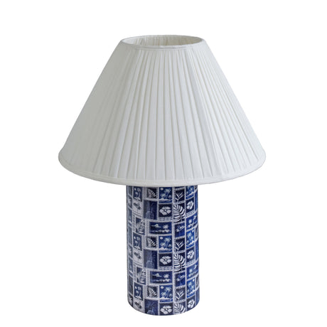 Stamp Blue Pleated Table Lamp by TOV Furniture at Eve Furniture