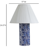 Stamp Blue Pleated Table Lamp by TOV Furniture at Eve Furniture
