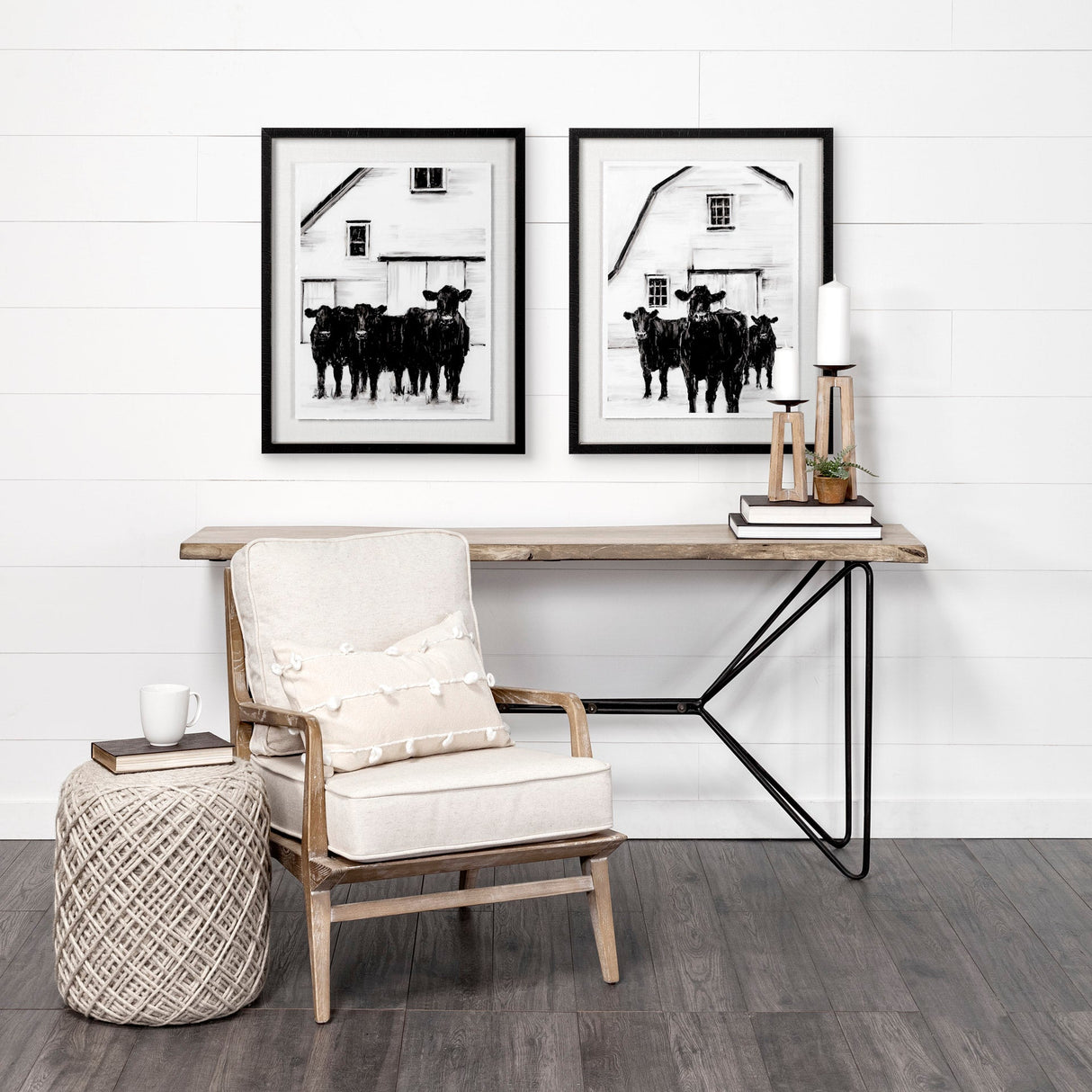 Standing Around I by Ethan Harper a Hand Embellished Textured Framed Photo Art Print Matted under Gl by Mercana at Eve Furniture