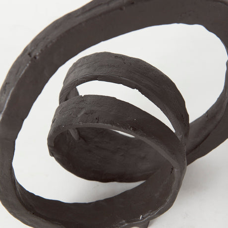 Stanislaw II Black Metal Infinite Ribbon Sculpture by Mercana at Eve Furniture