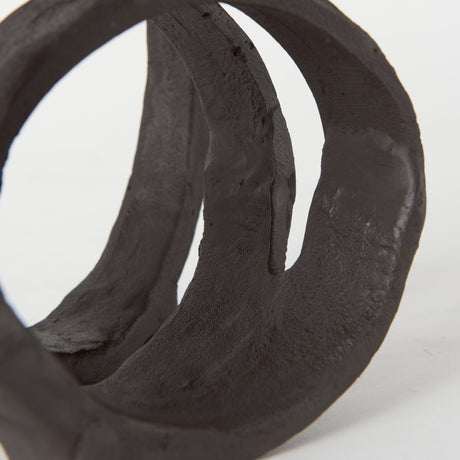 Stanislaw II Black Metal Infinite Ribbon Sculpture by Mercana at Eve Furniture