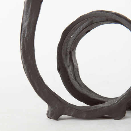 Stanislaw II Black Metal Infinite Ribbon Sculpture by Mercana at Eve Furniture
