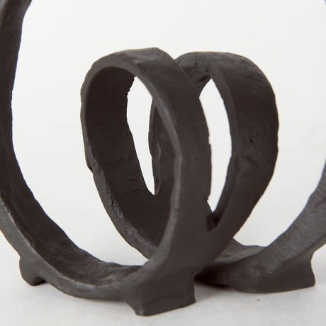 Stanislaw II Black Metal Infinite Ribbon Sculpture by Mercana at Eve Furniture
