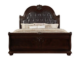 Stanley Cherry Brown King Upholstered Sleigh Bed by Crown Mark at Eve Furniture